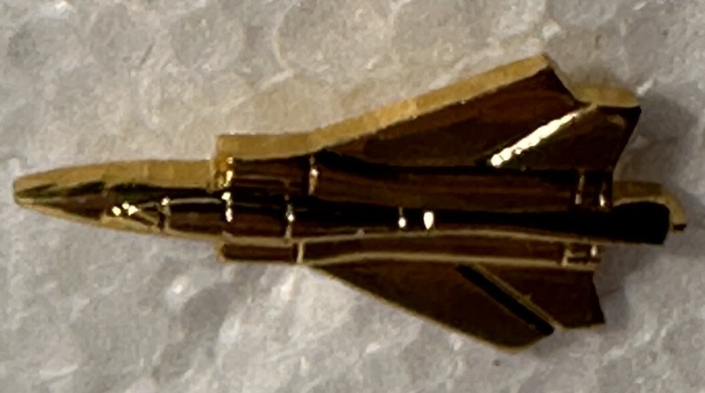 Jet Fighter Lapel Pin Gold Tone