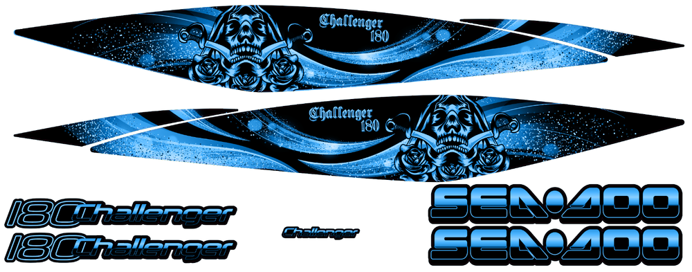 CHALLENGER 180 sticker SEADOO full kit graphic replacement 2005 2010 Gold Skull
