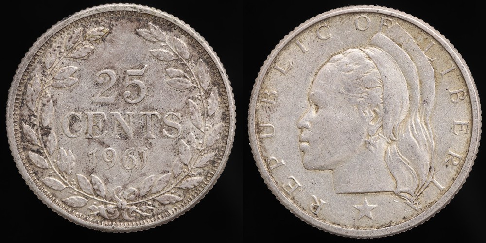 1961 Liberia 25 cent