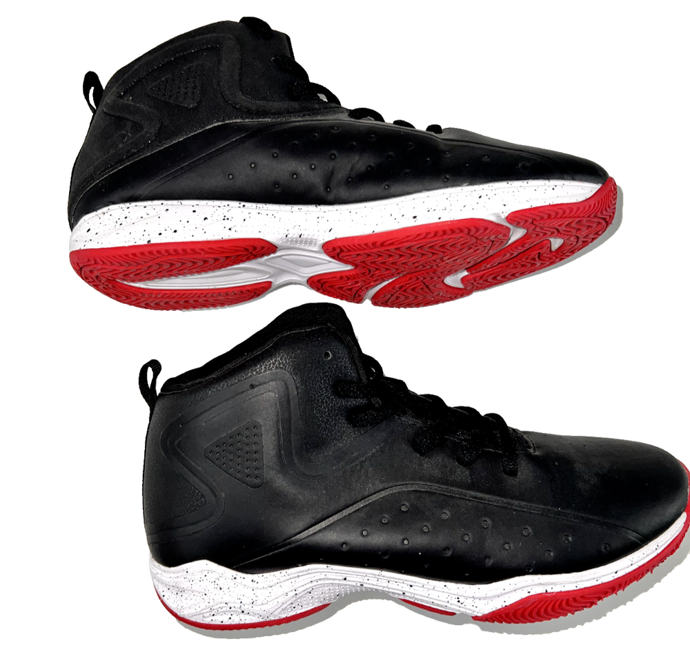 bcg Academy Boys HiTop 6.5D Black White Red