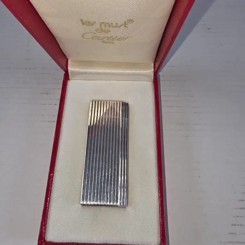 Cartier Silver Lighter with Decorative Border Used