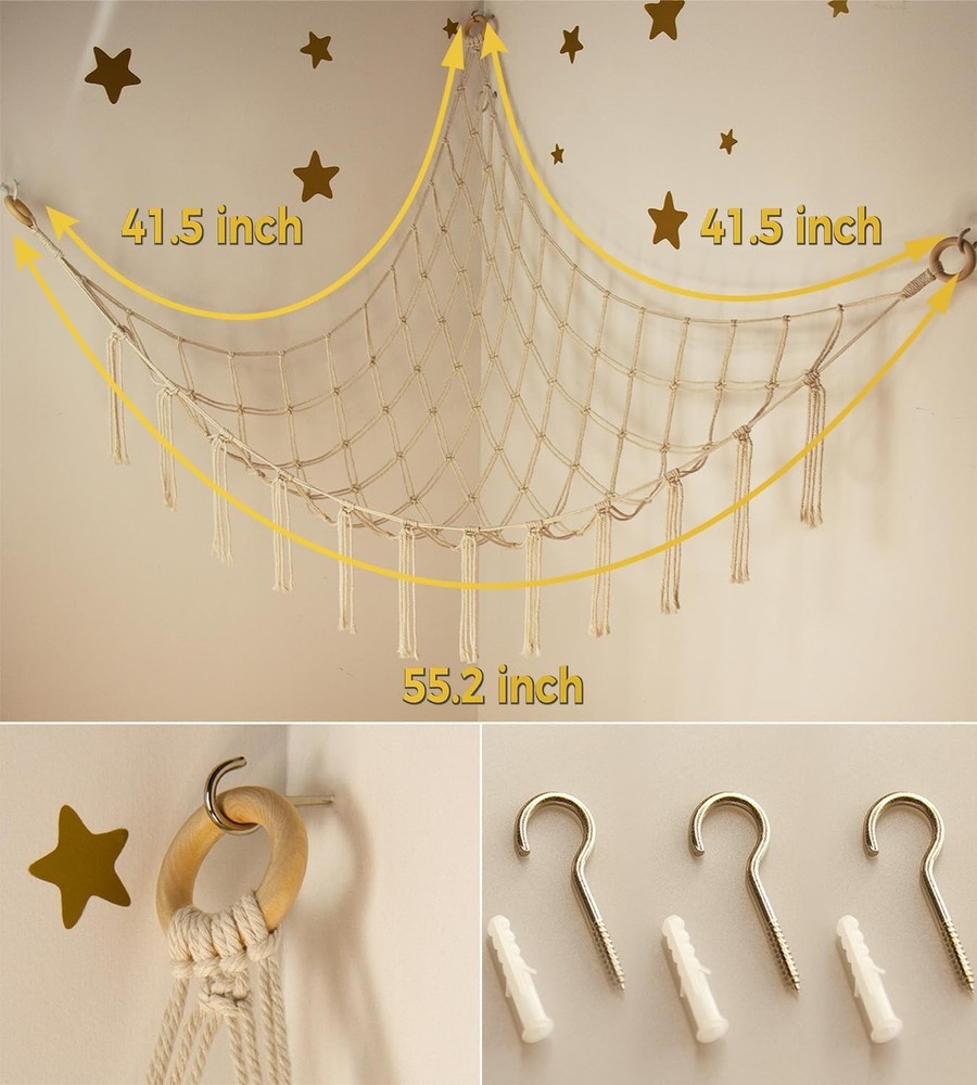 Easy-Install Stuffed Animal Holder Hammock - Perfect for Creative Spaces
