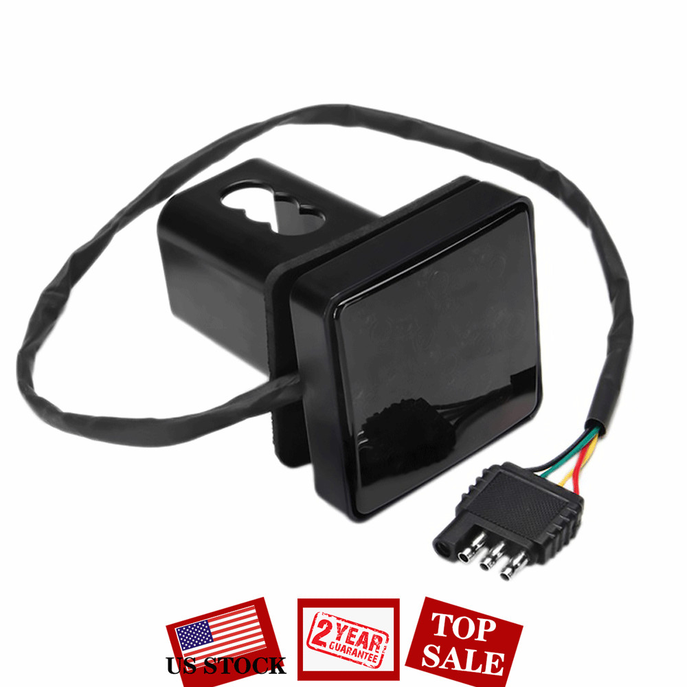 2'' Trailer Truck Hitch Towing Receiver Cover Smoked Lens 15 LED Brake Light EOH