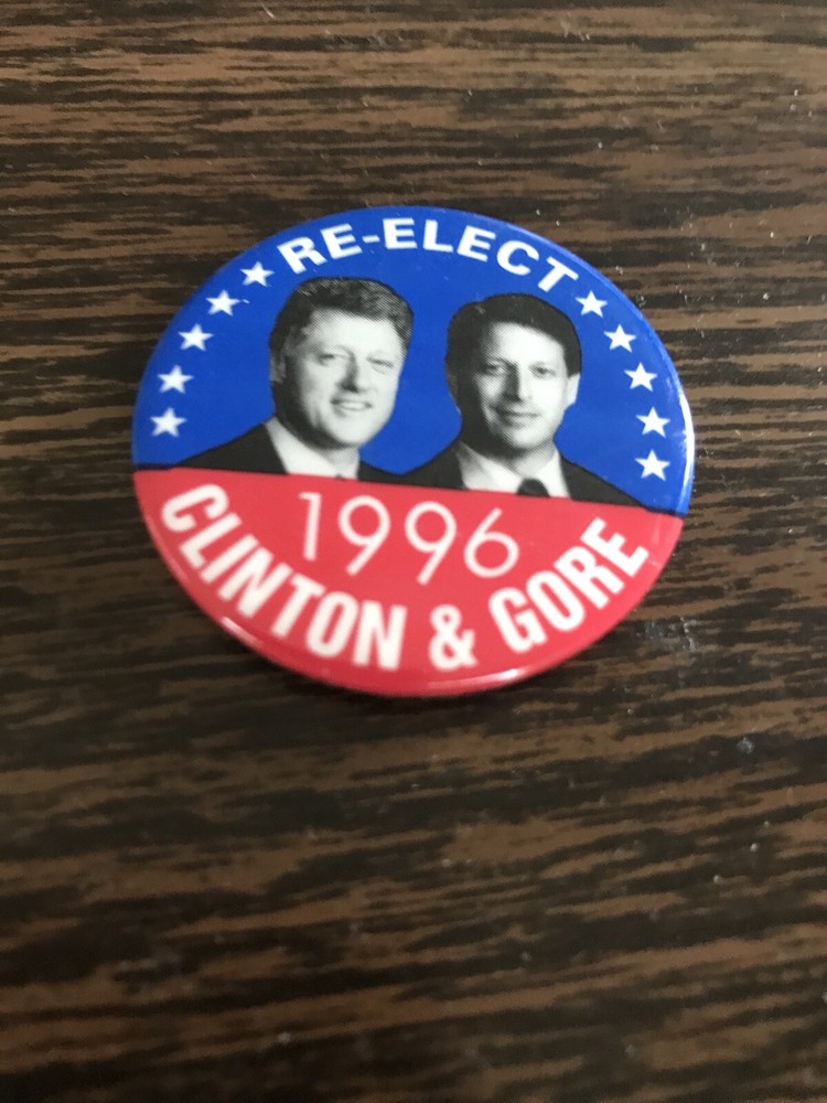Clinton Gore Picture Campaign Pinback Button