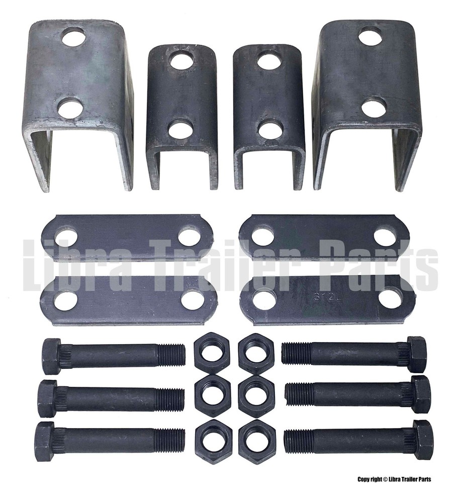 Trailer Leaf Spring Hanger Kit for Double Eye Springs Single Axle Suspension