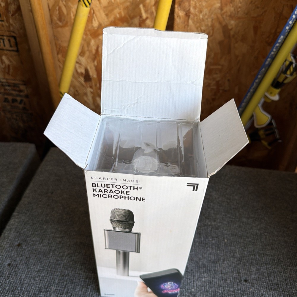 Sharper Image Bluetooth Karaoke Microphone Silver New