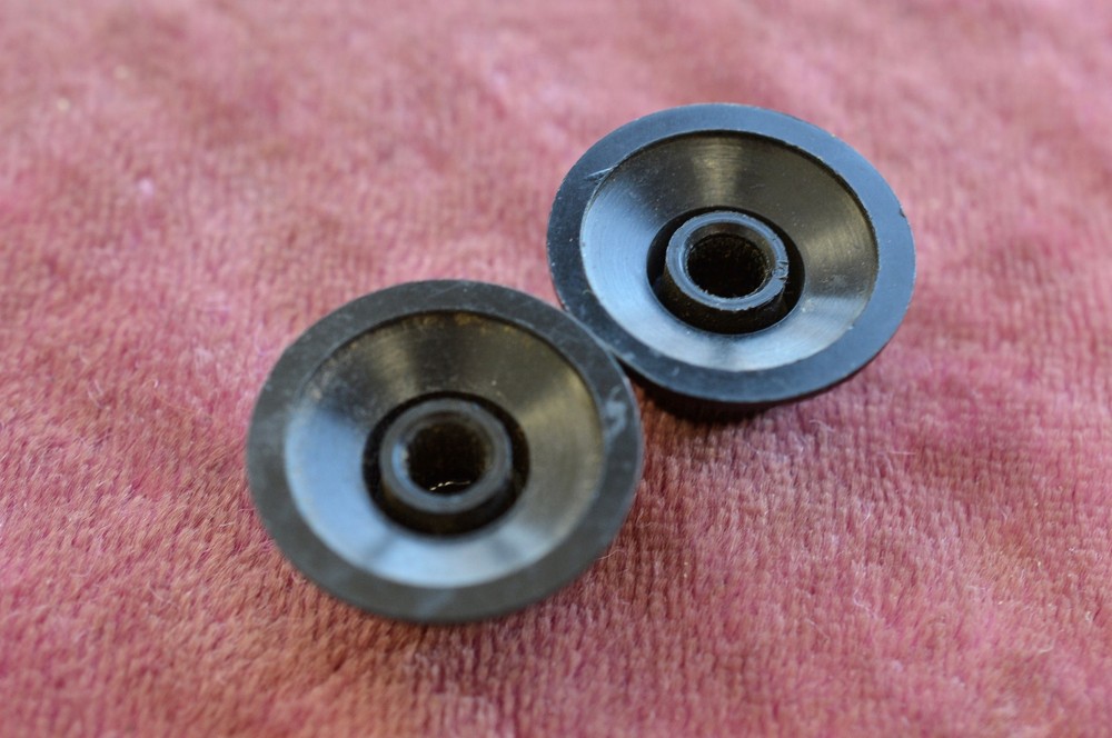 Vintage 1968 Gibson Witchhat Knobs Witch Hat Black Gold Inserts Les Paul Custom!