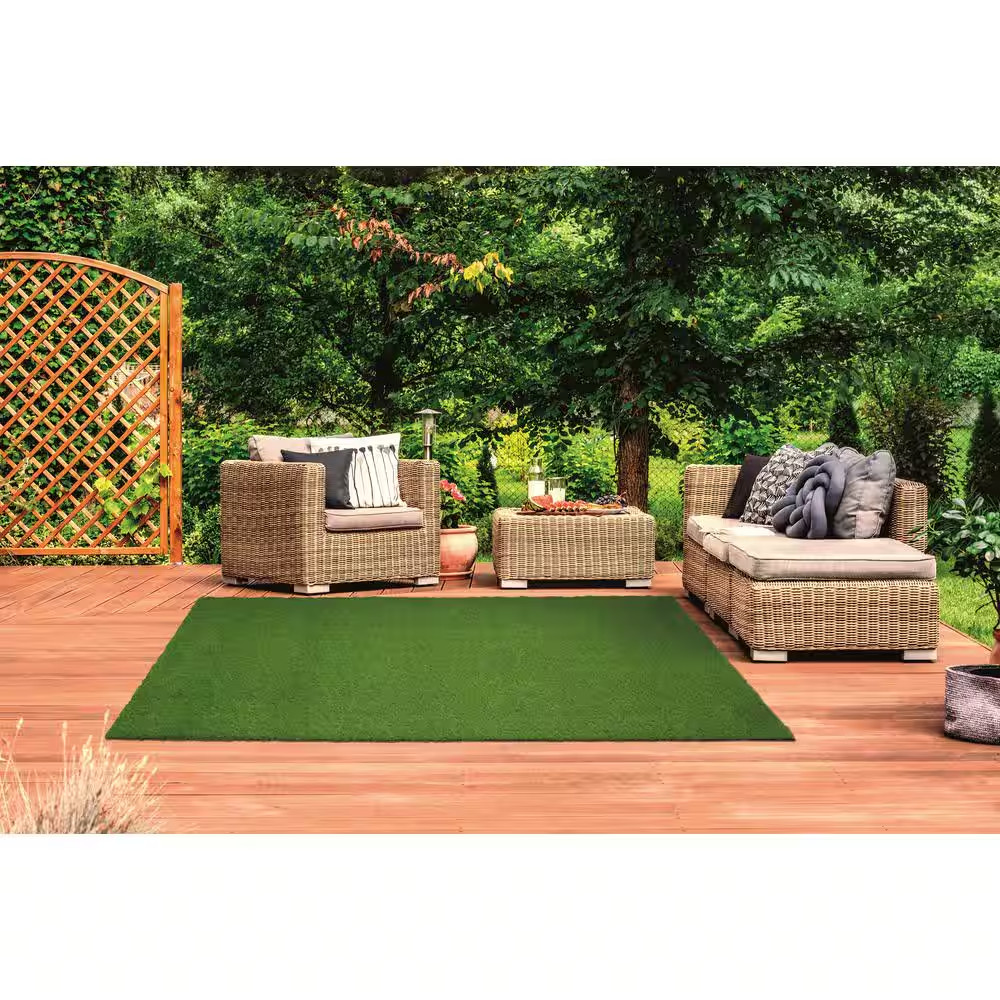 Turf 6 Ft. X 9 Ft. Green Artificial Grass Rug