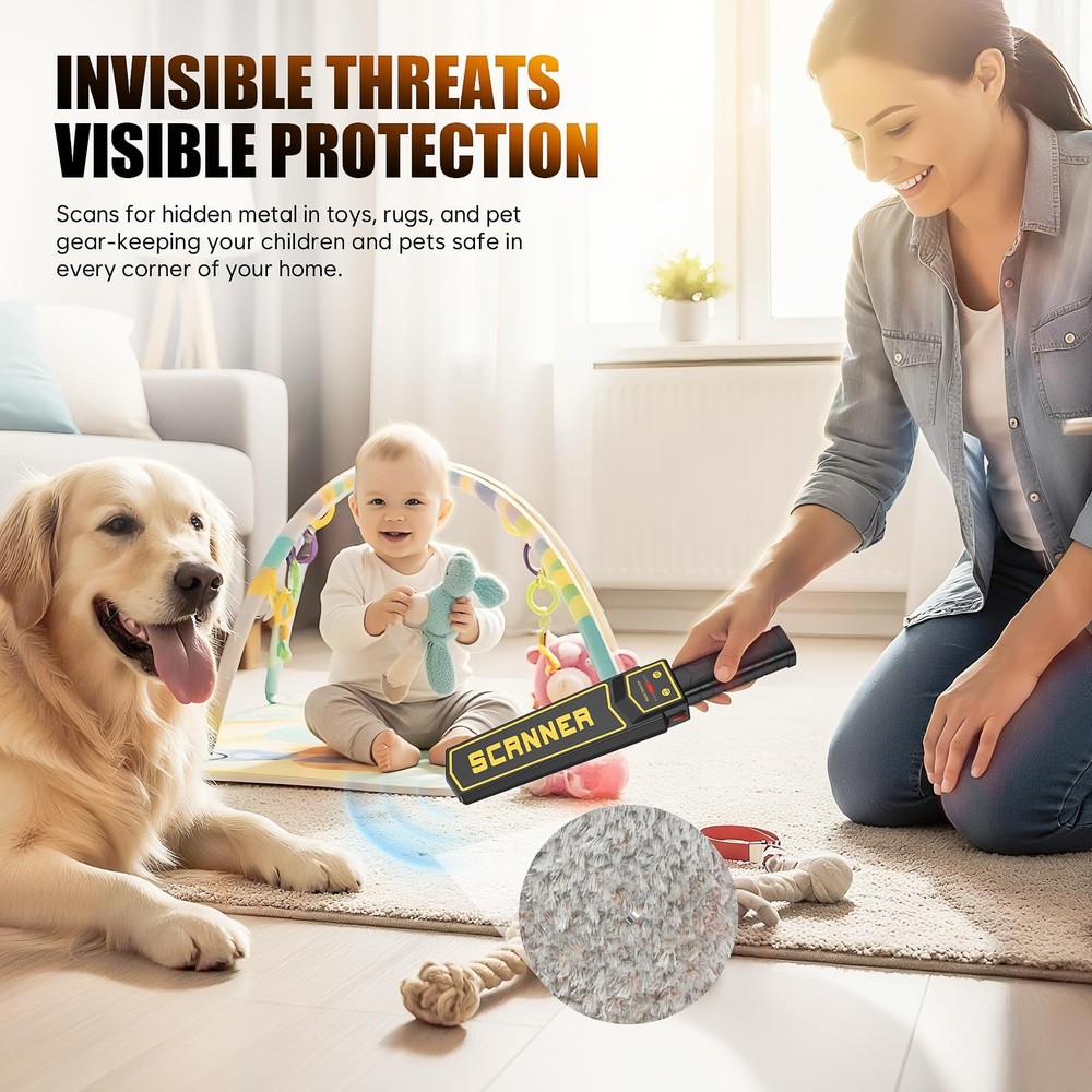 Handheld Metal Detector Wand Security Scanner,High Sensitivity Black