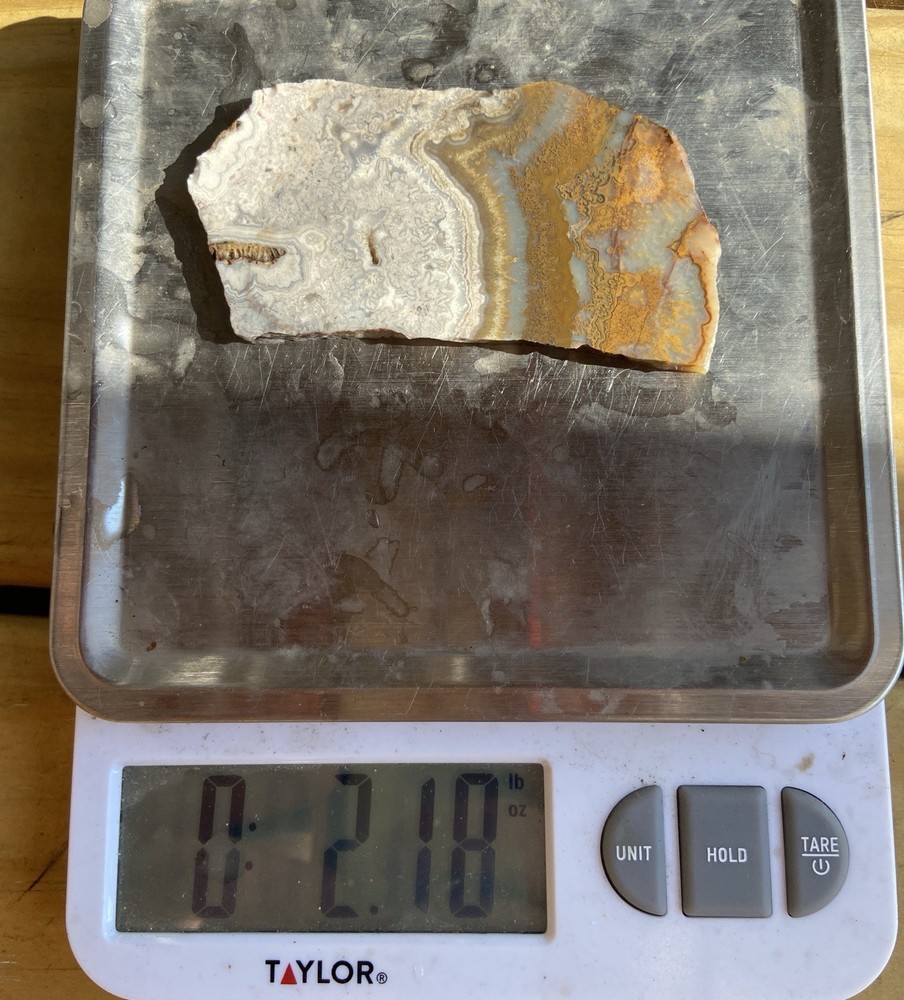 White Crazy Lace Agate Slab 2 Oz