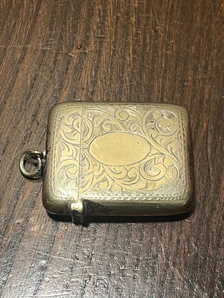 Antique Silver Metal Vesta Case