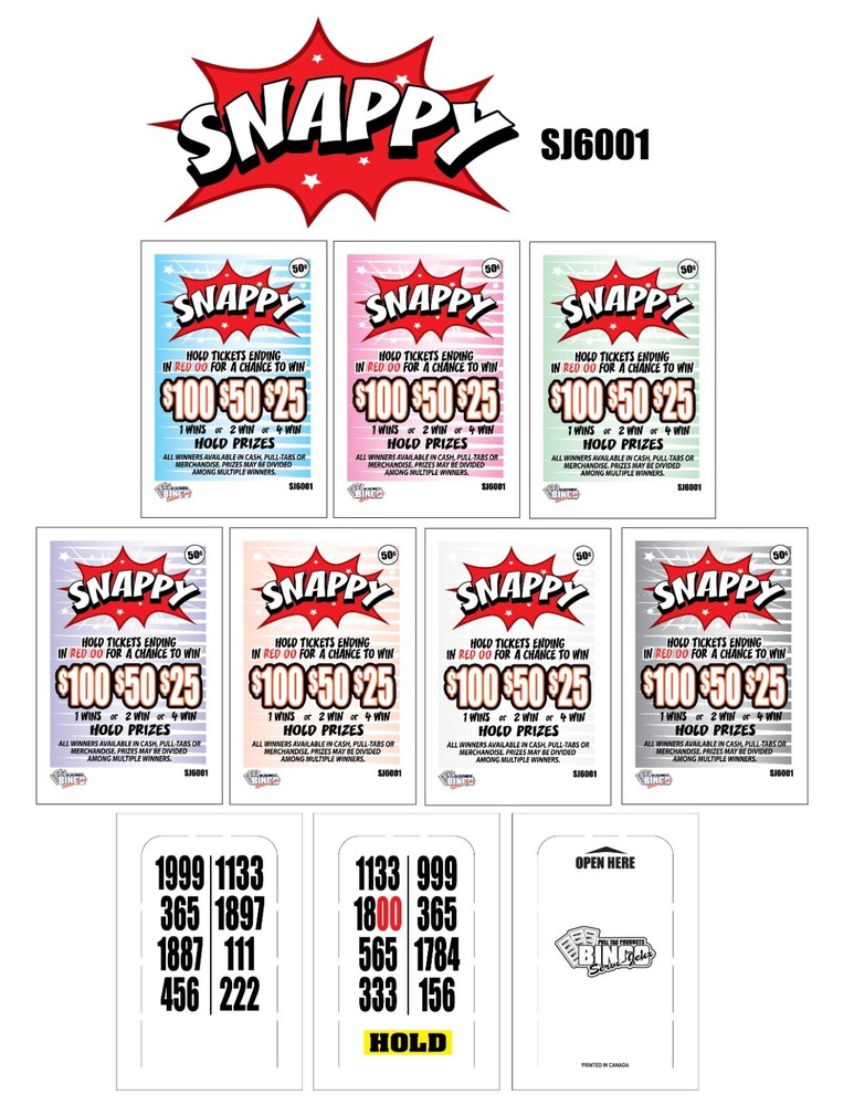 NEW pull tickets *BUNDLE OF 4 BOXES* - SNAPPY - .50c Seal Card Tabs Small Count!