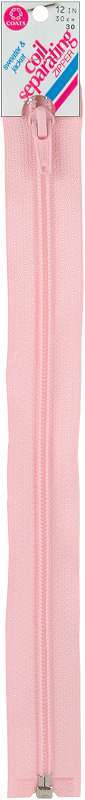 Coil Separating Zipper 12" Light Pink