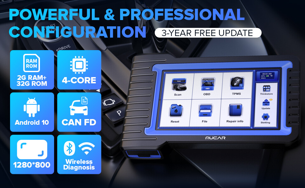 MUCAR VO7 Bidirectional Scanner OBD2 Full System Diagnostic Tool ECU Coding 2024