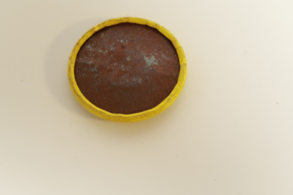 Vintage Yellow Button Click on Prodigy Service Button 1.5"