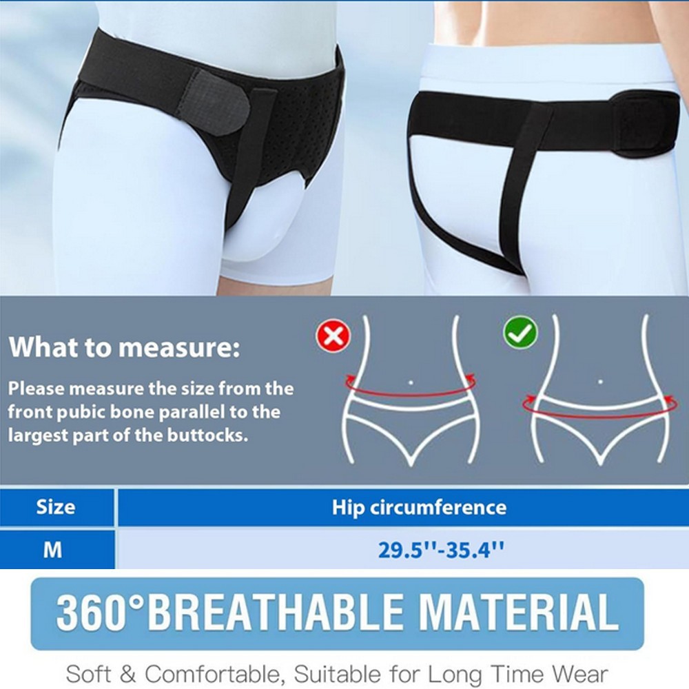 Hernia Support Belt Men Truss For Inguinal With 2 Removable Compression Pads US
