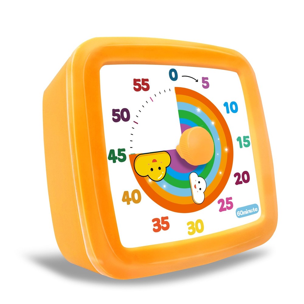Visual Timer for Kids 60 Minute, Rainbow Countdown Clock with Silent Operatio...
