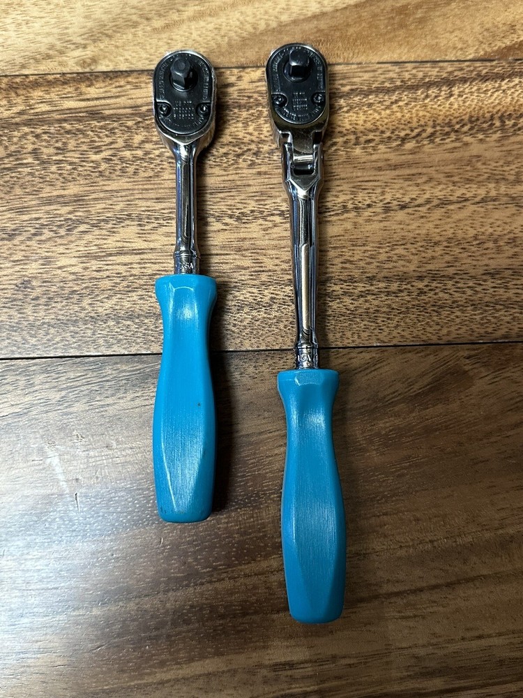 *NEW* Snap-on Tools 2pc 1/4" TEAL Hard Handle THLD72 / THLFD72 Ratchet Set