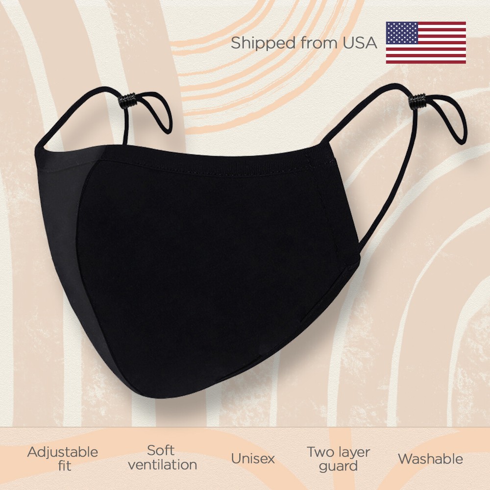 Face Mask Double Layer Washable Cotton Adjustable Straps Unisex Face Mask