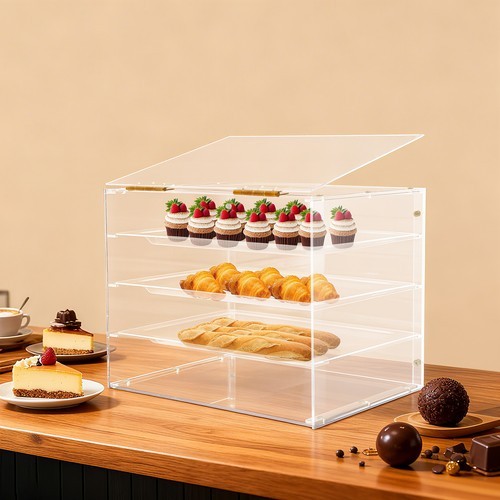 3-tier Acrylic Display Case Bakery Pastry Display Case Cookie Display Cabinet