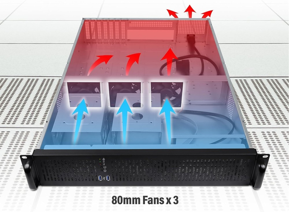2U Server Chassis Rackmount Case, E-ATX Compatible