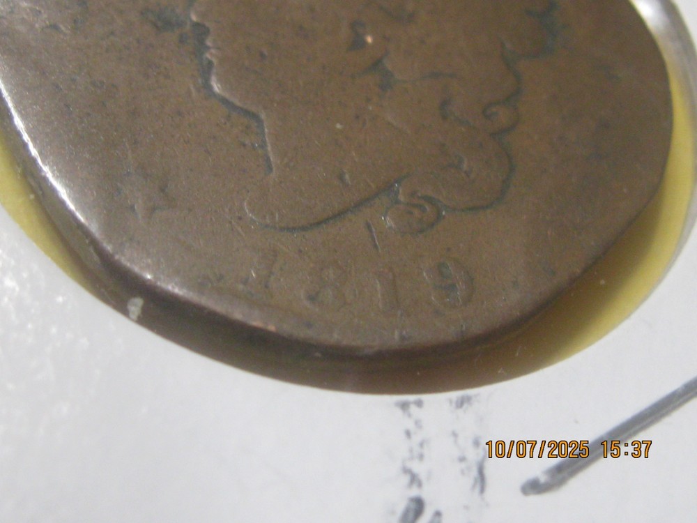 1819 LARGE CENT COPPER