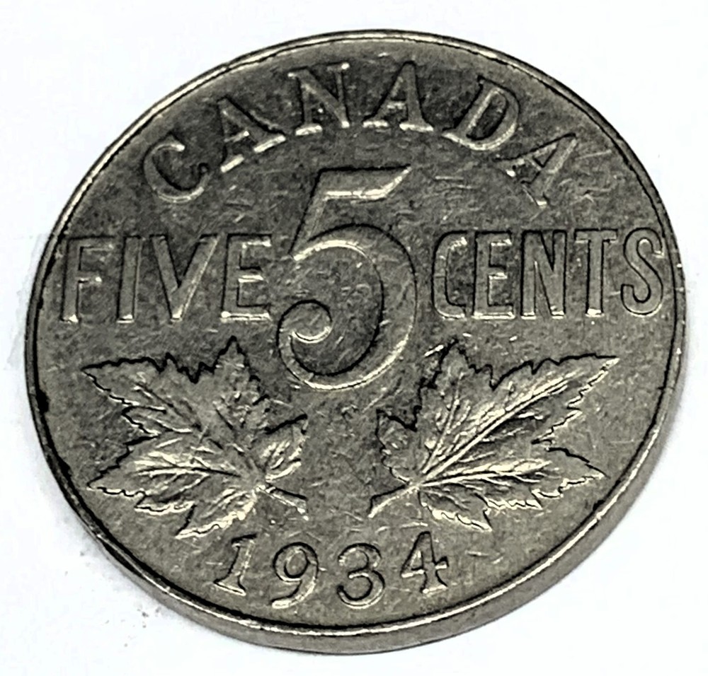 # C1541   CANADA    COIN,     FIVE CENTS   1934