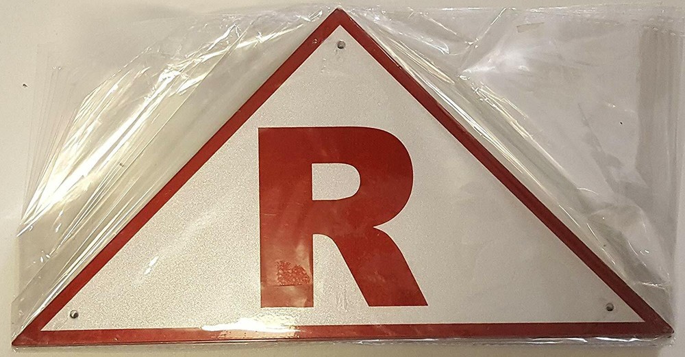 State Truss Construction Sign-R Triangular (White,Reflective Alumi...-REF24-1027