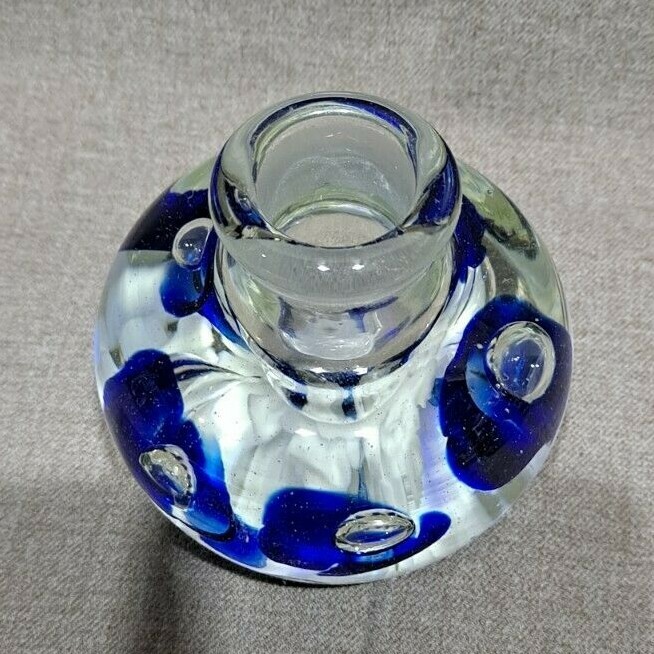 Joe St. Clair Cobalt Blue Hand Blown Perfume Bottle