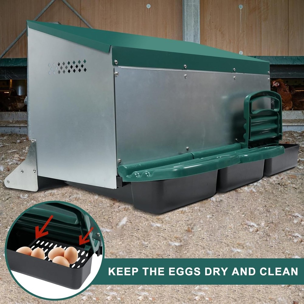 3 Hole Metal Chicken Nesting Box