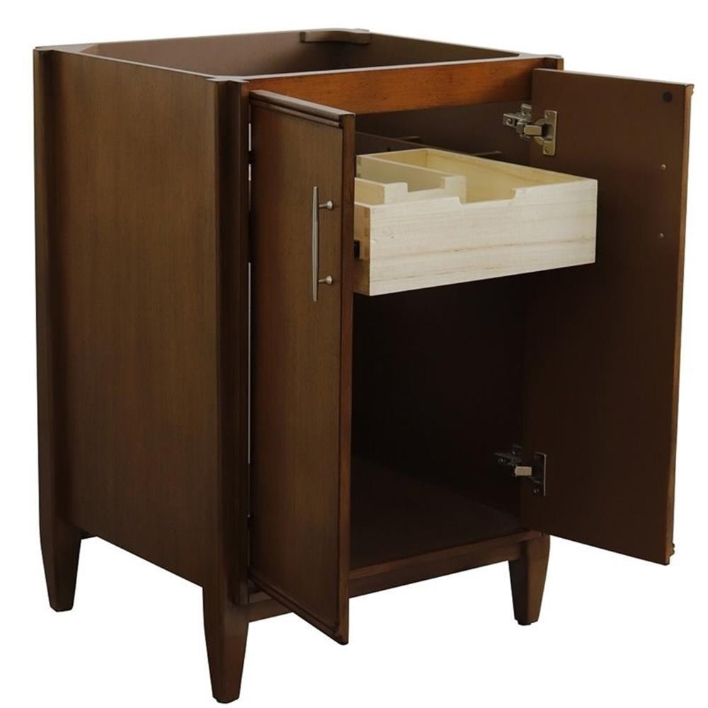 MCM 24" Single Sink Solid Wood Vanity in Walnut (Cabinet Only)