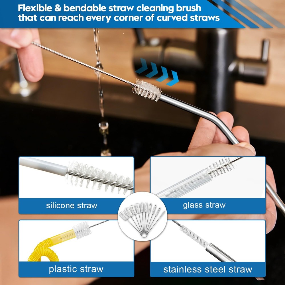 14Pcs Bottle Brush Cleaner Set, Long Handle Brushes, Multicolored