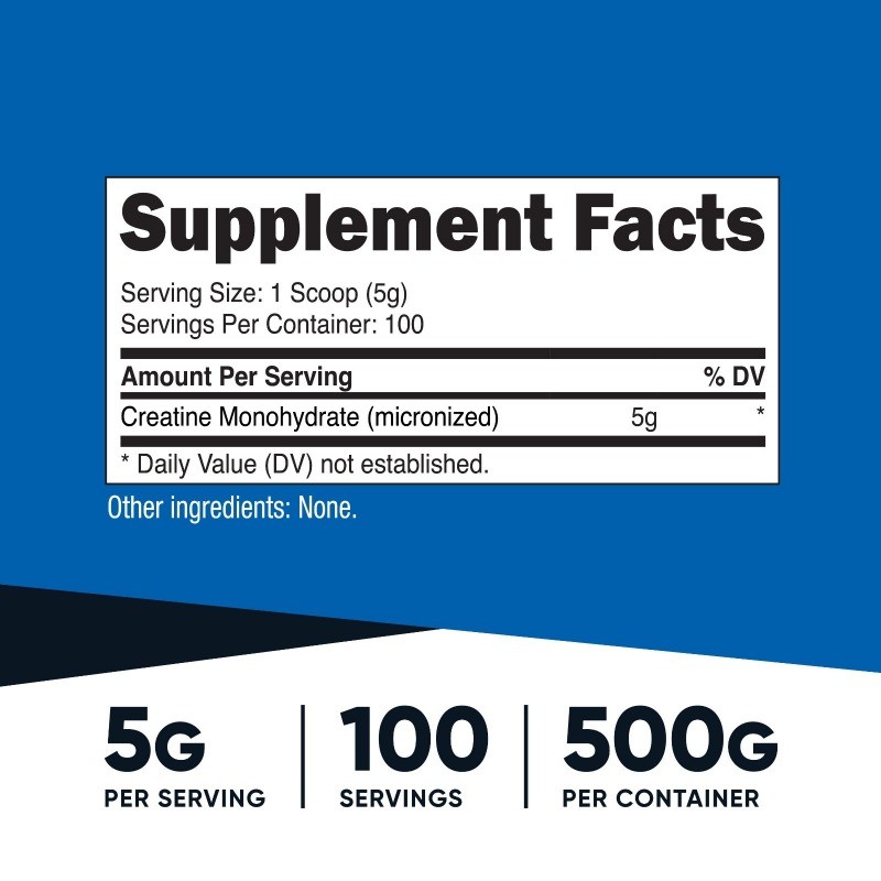 Nutricost Pure Creatine Monohydrate 500g powder-