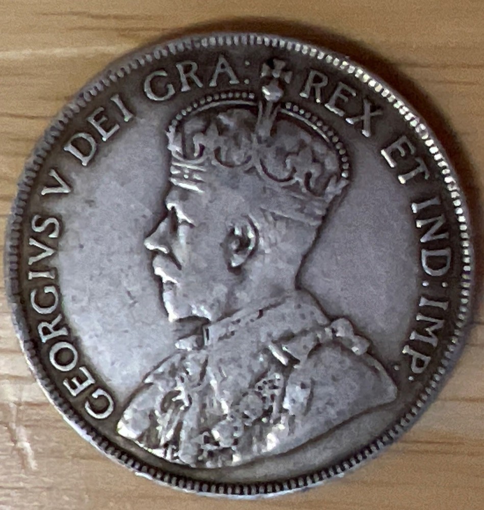 1919 Canada 50 Cent Silver Coin