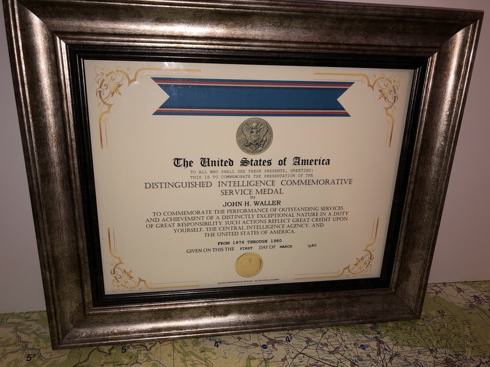 CIA - DISTINGUISHED INTELLIGENCE COMMEMORATIVE SERVICE MEDAL CERTIFICATE Type-1