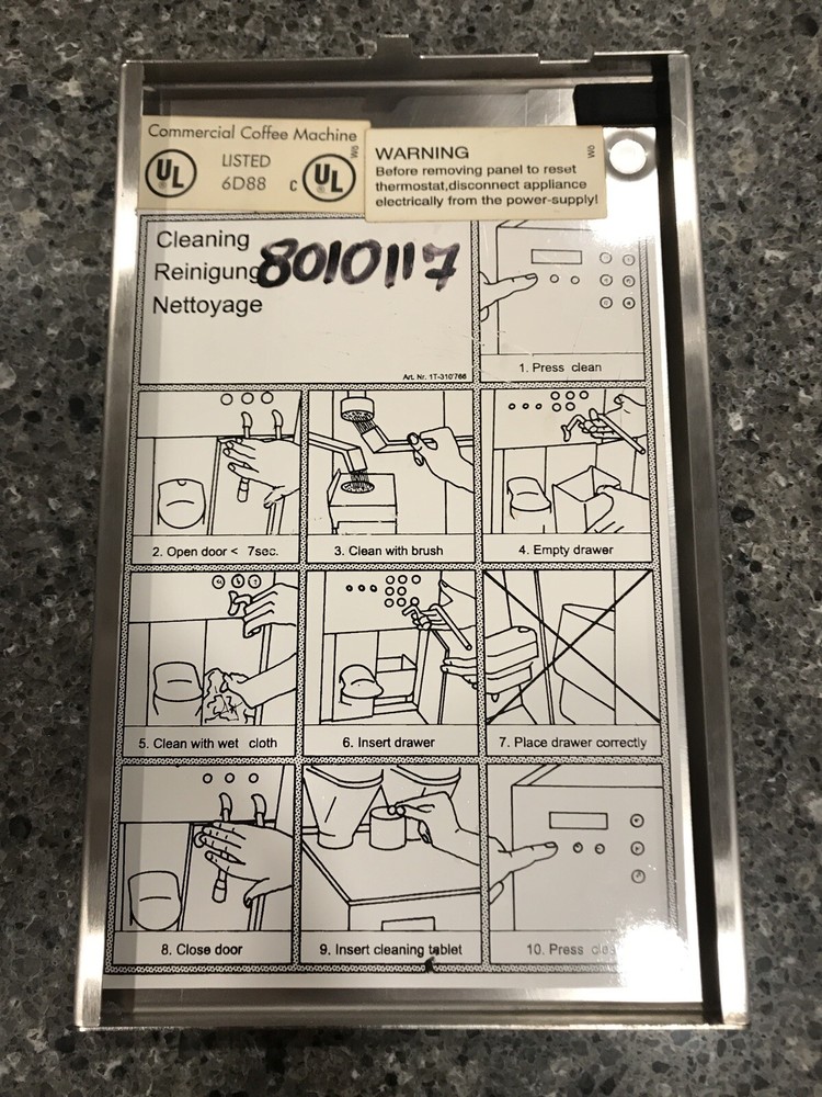 FRANKE ECOLINO | GROUNDS CONTAINER STAINLESS DOOR | ESPRESSO MACHINE | PART