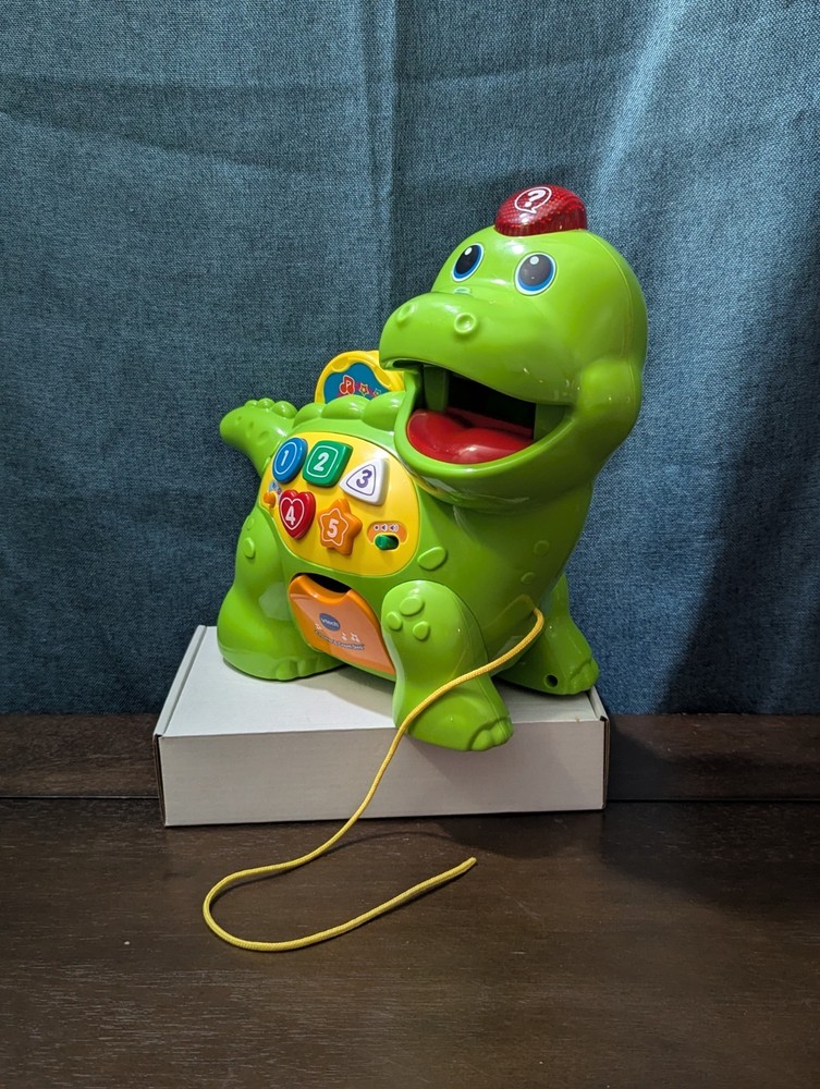 VTech Chomp & Count Dino | Electronic Learning Pull Toy | Tested & Works!
