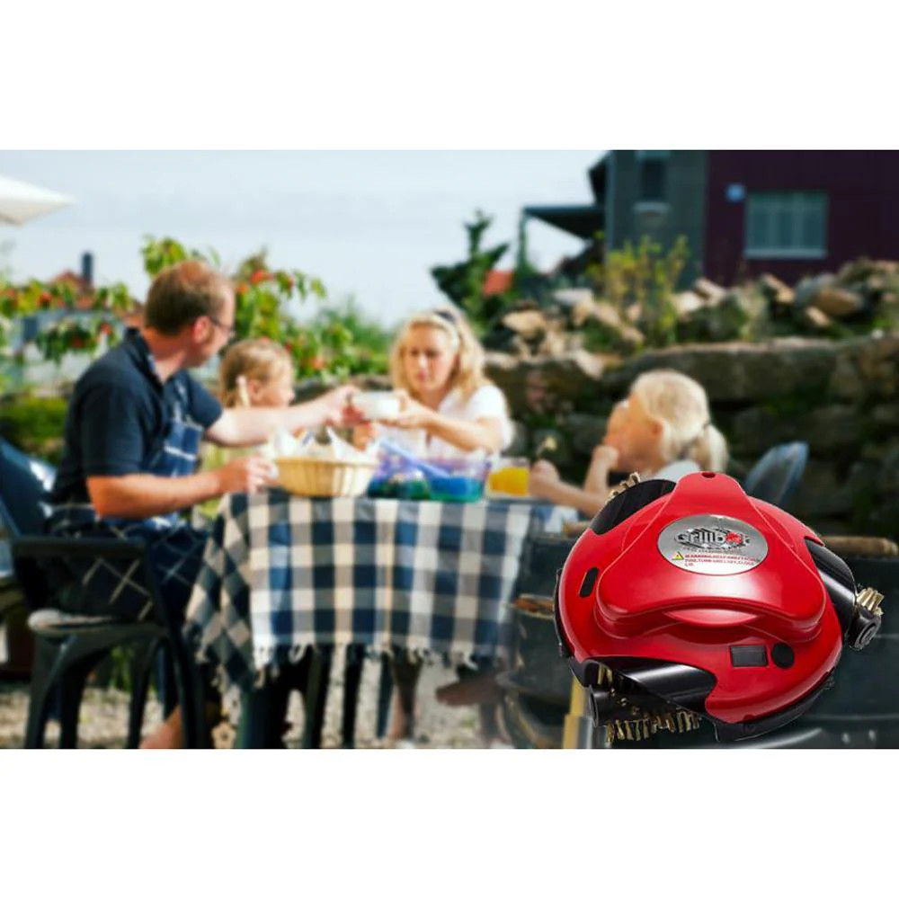 Red Automatic Grill Cleaning Robot with installed Brass Replacement Brush