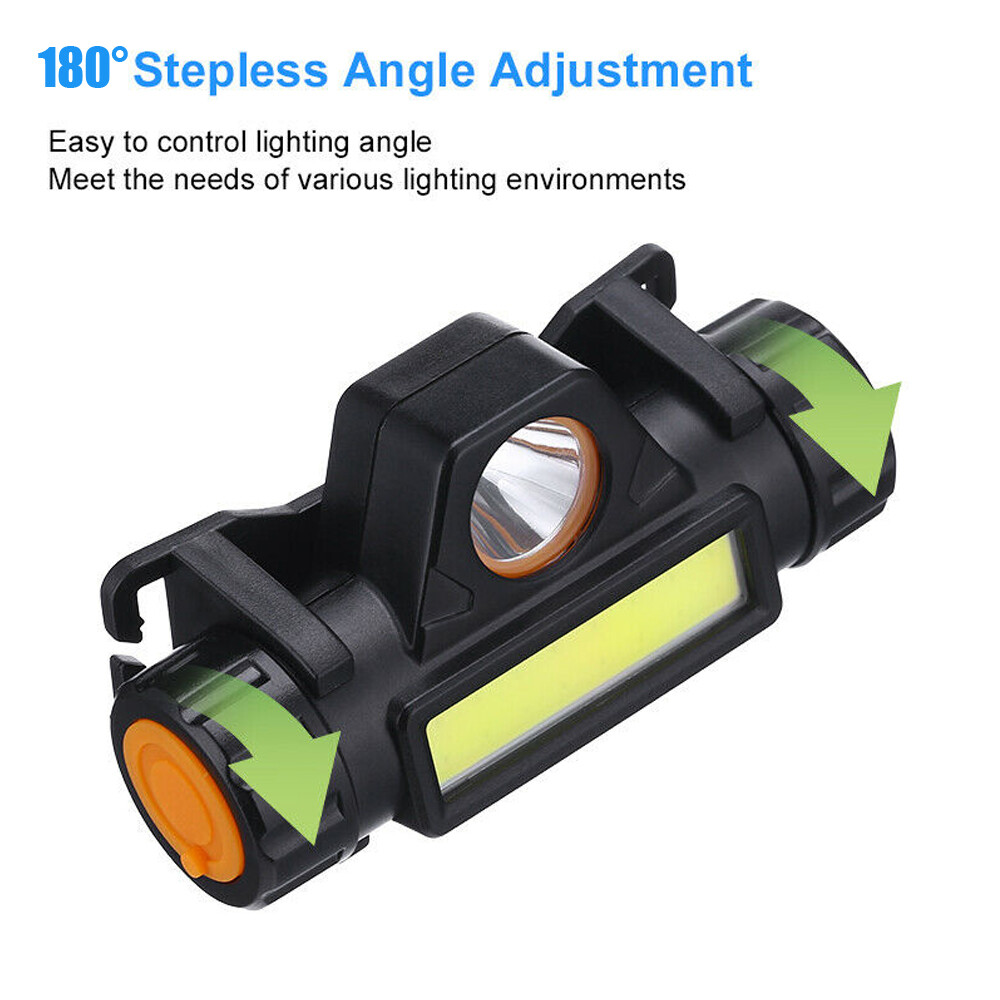 1-2Pack USB Rechargeable Waterproof LED Headlamp Headlight Head Light Flashlight