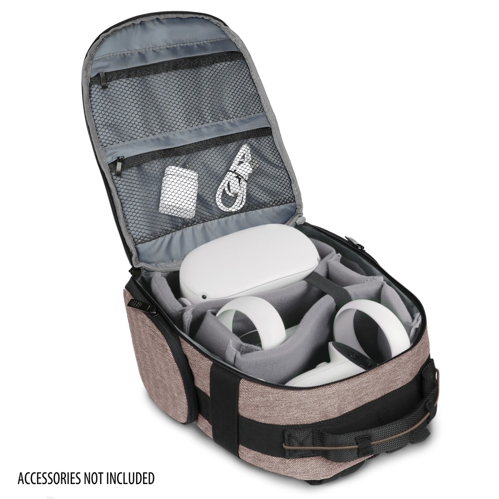USA GEAR Backpack for VR Headset Compatible with Oculus Quest 2 Gaming Headset