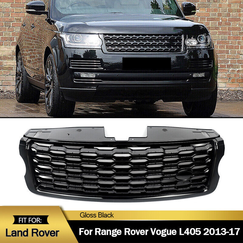 Front Bumper Grille Fit Land Rover Range Rover Vogue L405 2013-2017 Gloss Black
