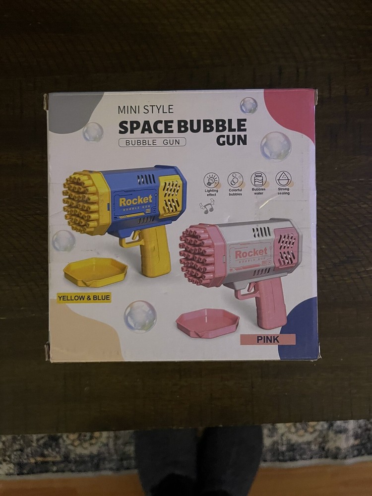 Mini Style Bubble Gun Blue/ Yellow