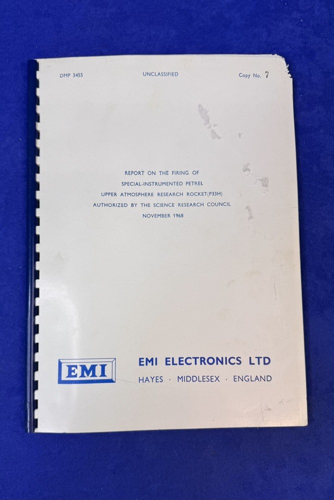 EMI Electronics Petrel Rocket Technical Report 1968 Upper Atmosphere UNCL