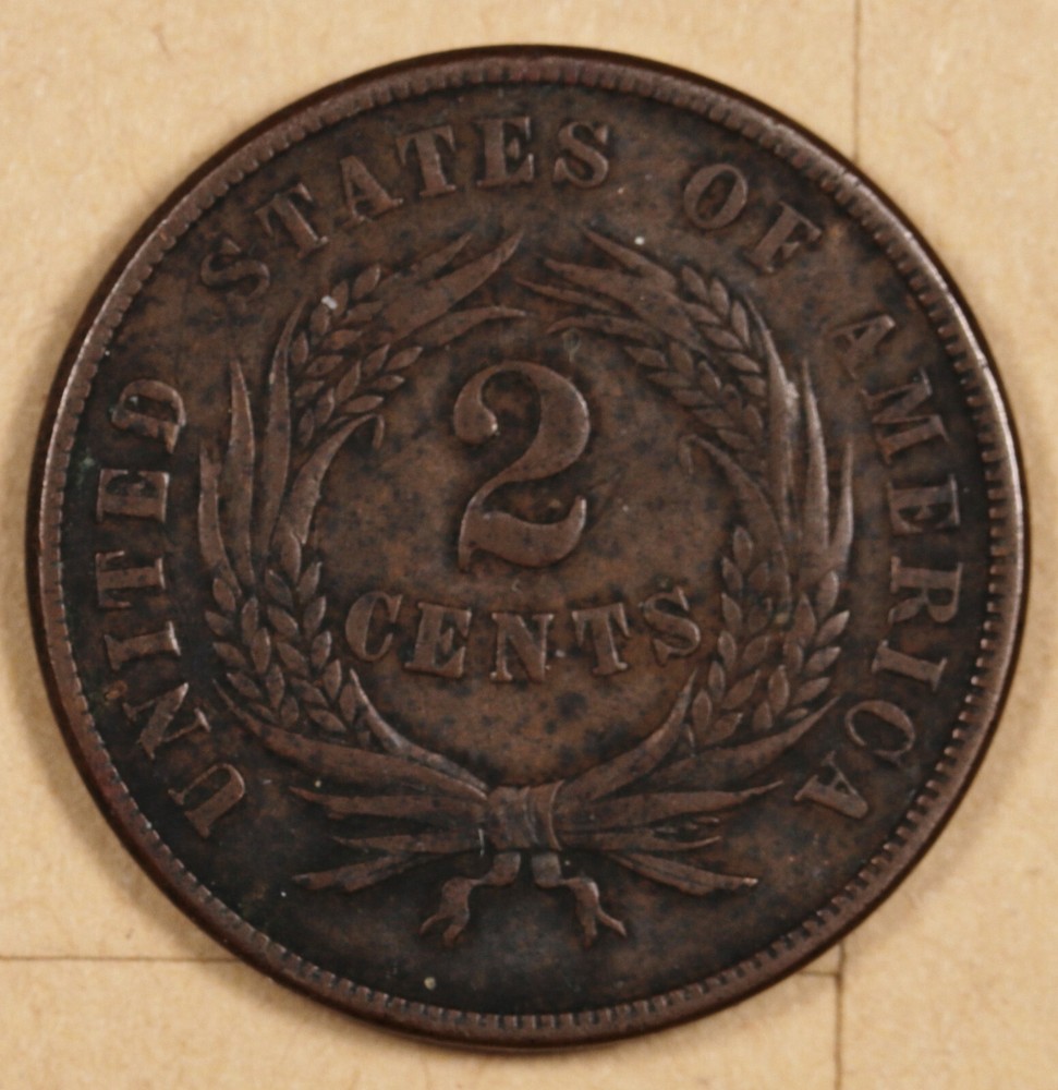 1867 2 Cent Piece. Natural Uncleaned. XF. 189216