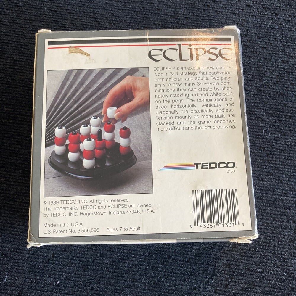 Vintage 1989 Eclipse 3D Game Instuctions and Original Box Included
