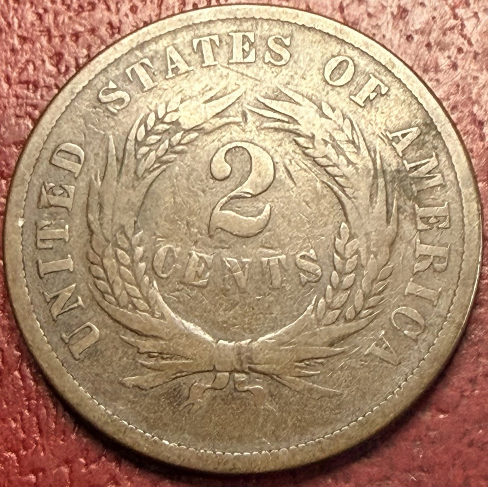 1867 Two Cent Piece. Better Grade. Free Shipping