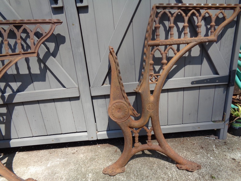 Antique Cast Iron School Desk Frame Side