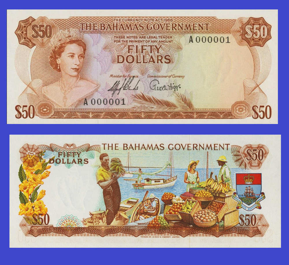 bahamas 50  dollar  1965  /   Copy