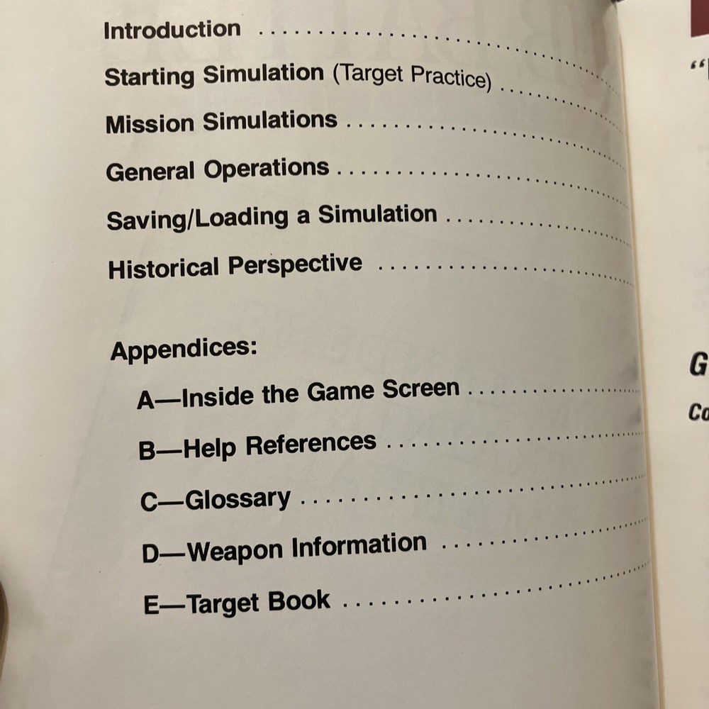 Sub Battle Simulator Commodore 64 Epyx Vintage 1987 Instructions Manual