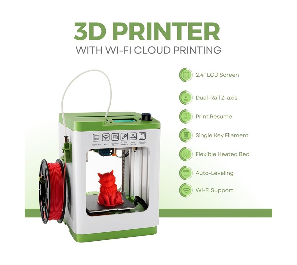 Fully Assembled Mini 3D Printer for Kids and Beginners - Complete Starter Kit...